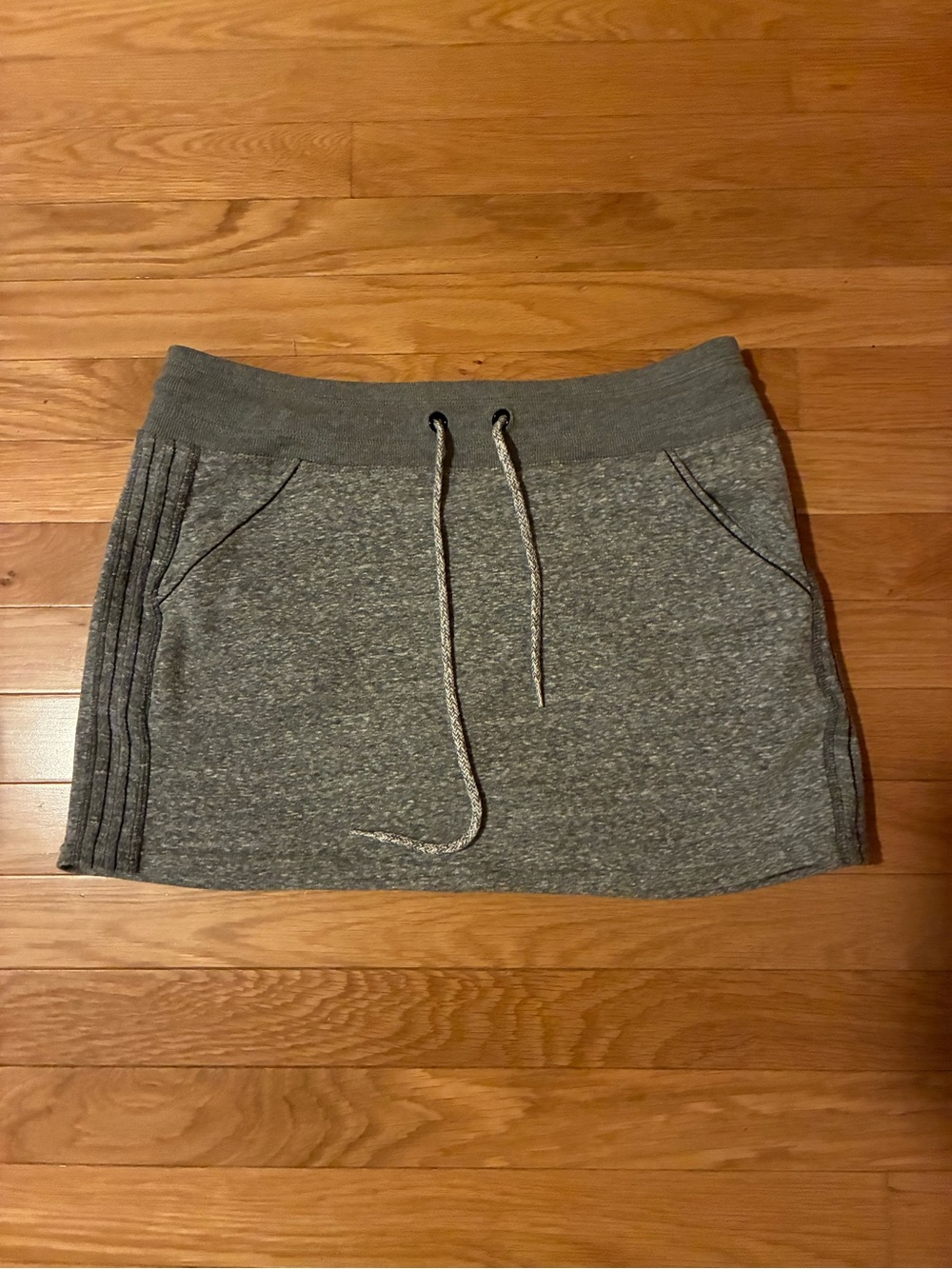 Athleta Heather Gray Drawstring Knit Mini Skirt